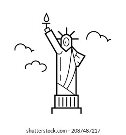 landmark pack statue of Liberty icon vector isolated