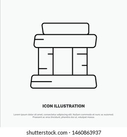 Landmark, Paris, Tower Line Icon Vector. Vector Icon Template background