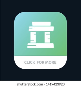 Landmark, Paris, Tower Mobile App Button. Android and IOS Glyph Version