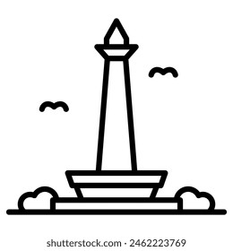 Landmark Park icon line vector illustration