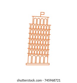 Landmark Pisa icon logo vector design illustration