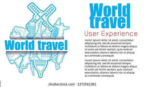 Landmark Silhouette label. In vector style.