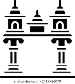 landmark solid and glyph vector illustration