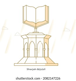 Landmark statue art that holds an open book upward. Perfect for all your design needs, especially for famous landmarks of a specific place or country.