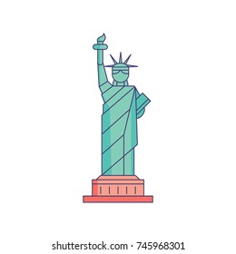 Landmark Statue of Liberty icon logo vector design illustration