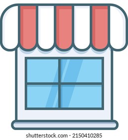 Ilustración de icono del logotipo de venta al por menor en el almacén principal  