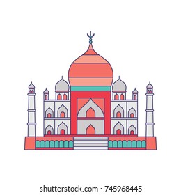 Landmark tajmahal icon logo vector design illustration