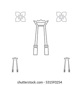 Landmark of Thailand line icons,vector illustration