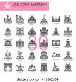 Landmark , Thin Line And Pixel Perfect Icons