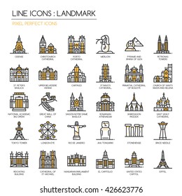 Landmark  , Thin Line and Pixel Perfect Icons