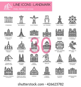 Landmark , Thin Line and Pixel Perfect Icons