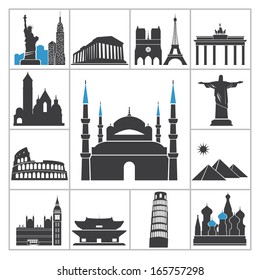 Landmark travel icons. Vector set for you design 