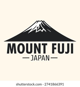 Landmark Vector Art Logo: Mount Fuji, Japan - Iconic Volcano Illustration