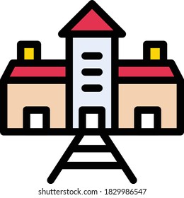 landmark vector flat color icon 