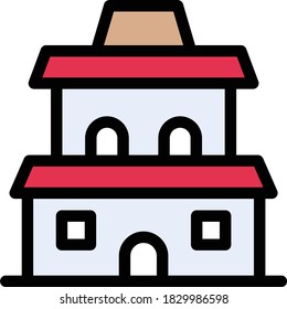 landmark vector flat color icon 