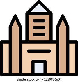 landmark vector flat color icon 
