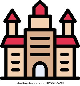 landmark vector flat color icon 