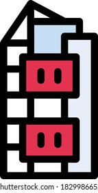 landmark vector flat color icon 