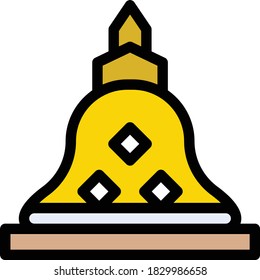 landmark vector flat color icon 
