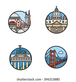 Landmark vector icons