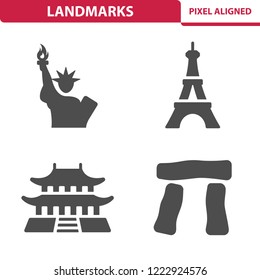 Landmarks Icons. Professional, pixel perfect icons, EPS 10 format.