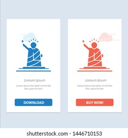 Landmarks, Liberty, Of, Statue, Usa  Blue and Red Download and Buy Now web Widget Card Template