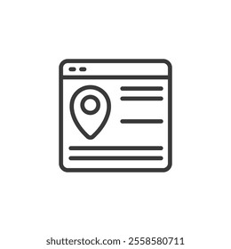 Landmarks location, icon in line design. Landmarks location, iconic location, city guide, navigation point on white background vector. Landmarks location, icon in line design editable stroke icon