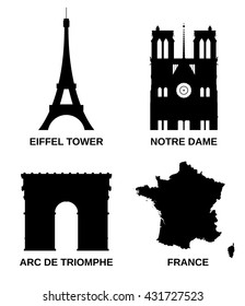 Landmarks of Paris. Vector icons.