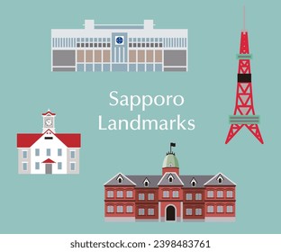 Wahrzeichen der Sapporo JAPAN Symbole Hokkaido