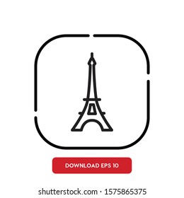 Landmarks symbol, the Eiffel Tower outline vector icon. Modern, simple flat vector illustration for web site or mobile app