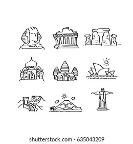 Landmarks, Travel, Doodles