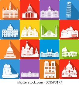 landmarks, vector illustration