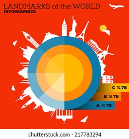 Landmarks of the World Infographic Design Set