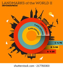 Landmarks of the World Infographic Design Set