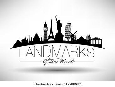 Landmarks of the World Typographic Design