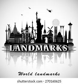 Landmarks of the World. Vector silhouettes
