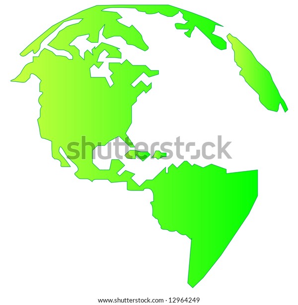 Landmass North South America Gradient Green Illustrations Clip