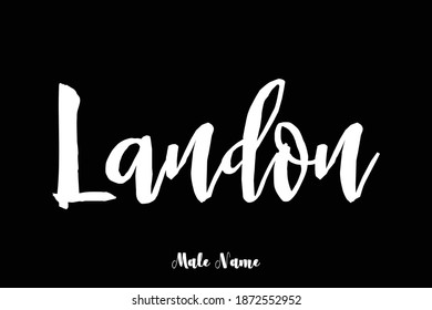 Landon-Male Name Bold Cursive Calligraphy Typeface Text 