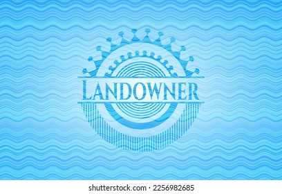 Landowner water style emblem. Vector Illustration. Detailed. 