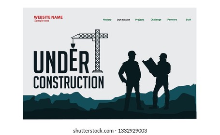 Landpage with underconstruction dark