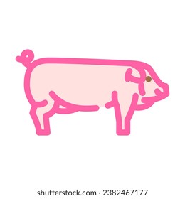 landrace pig breed color icon vector. landrace pig breed sign. isolated symbol illustration