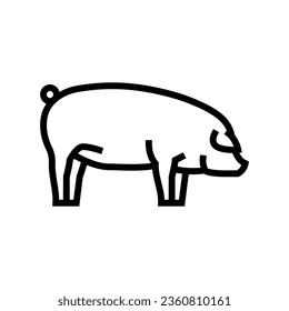 landrace pig breed line icon vector. landrace pig breed sign. isolated contour symbol black illustration