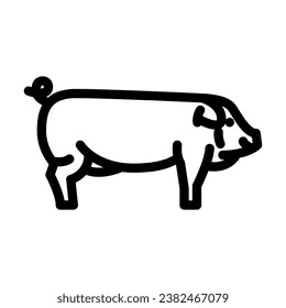 landrace pig breed line icon vector. landrace pig breed sign. isolated contour symbol black illustration
