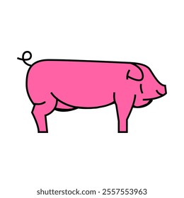 landrace pig breed line icon vector. landrace pig breed sign. isolated symbol illustration