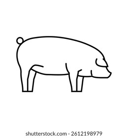 landrace pig breed line icon vector. landrace pig breed sign. isolated contour symbol black illustration