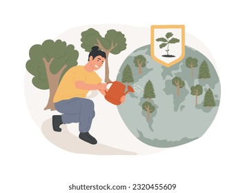 Lands conservation isolated concept vector illustration. Land health, wildlife protection, conservation area, national park, wild forest, natural landscape, forest preservation vector concept.