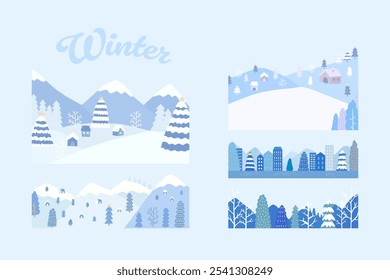 Paisaje de invierno y Navidad