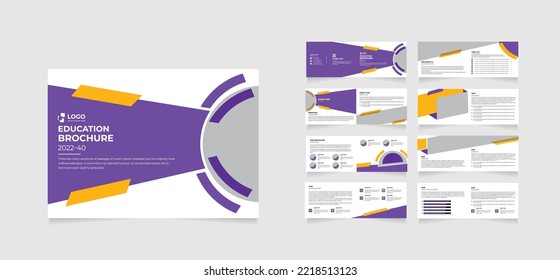 landscape 16 Page Education School, college, and university, admission brochure design Use for Scholl,College,University, marketing,print, annual report and business presentations 