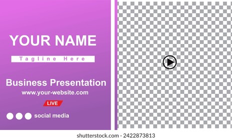 landscape 16:9 video frame business presentation for streaming or video editing, with a modern layout and bright scheme color