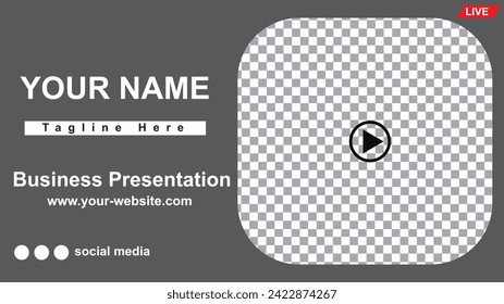 landscape 16:9 video frame business presentation for stream